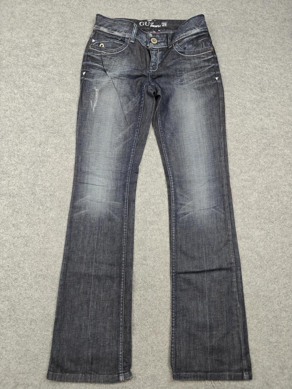 Vintage GUESS Bootcut Jeans Womens 29 Blue Medium Wash Embroidered Studded